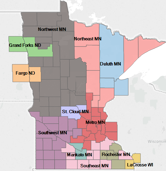 Minnesota Regions Map
