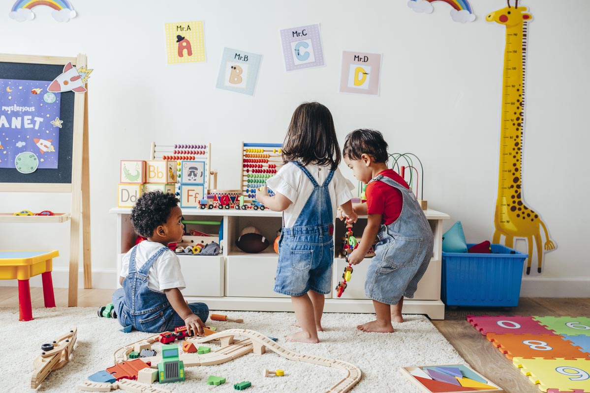 Children playing in school