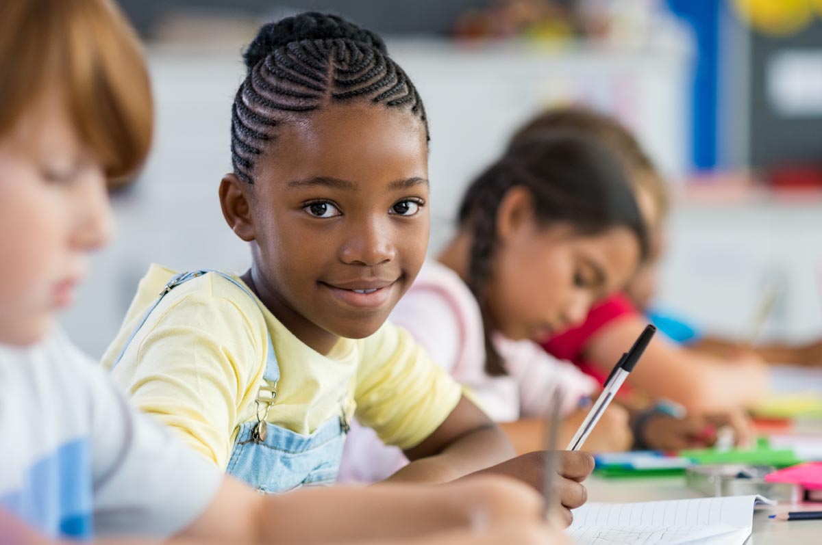 Elementary school student in class Elementary school student in class