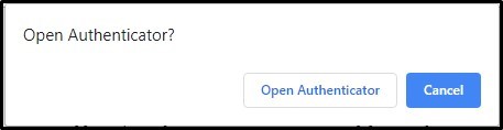 open authenticator dialogue box