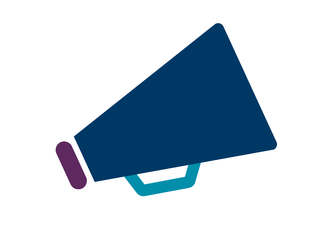 Dark blue megaphone icon